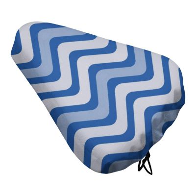 Treer Waterproof Bicycle Saddle Cover, Multicolor Lines, Blue, 2.1 Pieces