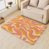 AUWUUA 1970s-Style Orange and Pink Abstract Wave Pattern Area Rug, 200 x 320 cm view 2