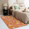 AUWUUA 1970s-Style Orange and Pink Abstract Wave Pattern Area Rug, 200 x 320 cm view 3