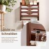 Peiaw 4-in-1 Cling Film Dispenser with Paper Towel Holder, Wall-Mounted Organizer, Brown view 3