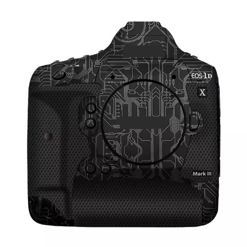 1DXIII Anti-Scratch Camera Skin for Canon EOS-1D X Mark III, Circuit Titanium