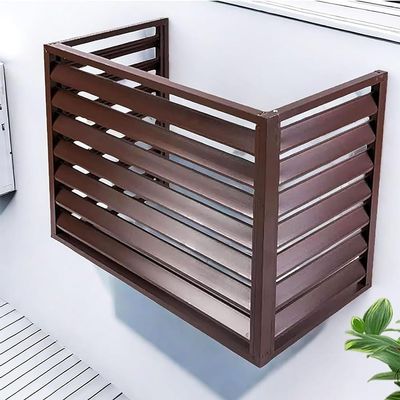 Aluminum AC Cover for Outdoor Units, 110 x 80 x 60 cm, Weather-Resistant, Brown