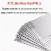 316L Stainless Steel Sheet, Square Polished Plate, 50 × 100 × 1.2 mm, 5 pcs view 2