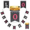 Halloween Garland, Set of 4 | 120 cm, 100% Polyester Felt, Black/White/Red | Pennant Party Decoration view 1