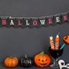 Halloween Garland, Set of 4 | 120 cm, 100% Polyester Felt, Black/White/Red | Pennant Party Decoration view 3