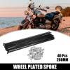 40-Piece 14G Bicycle Steel Spokes, 260/278/286/292/297/300 mm, with Nipples (278 mm) view 3