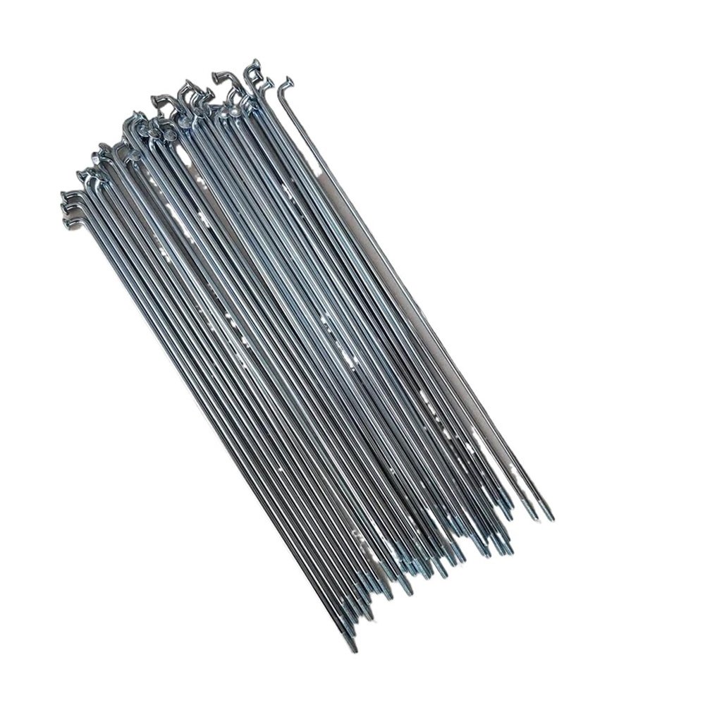 12G Bicycle Spokes, 2.5 mm Diameter, Electric Bicycle-Compatible, 170–305 mm, Steel, 40 Pieces with Nipples (275 mm)
