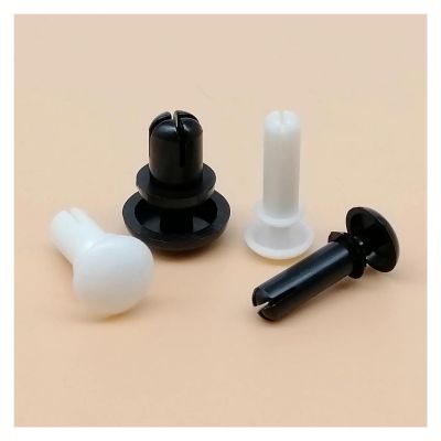 50-Piece R-Type Nylon Plastic Push Rivet Clips, 2 mm–5 mm, Expansion Tube Anchor Plugs for Securing PC Boards (Black M3, 3 mm, 6.5 mm)