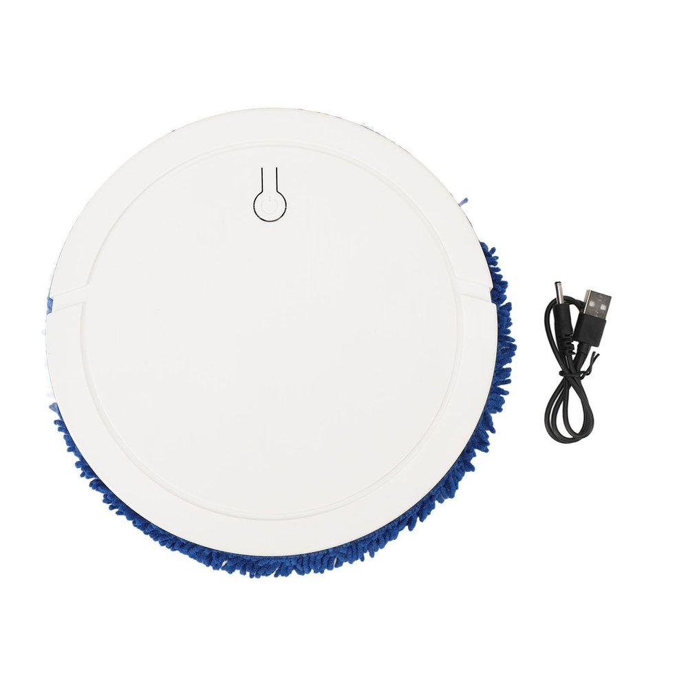 Plplaaoo Intelligent Floor Mopping Robot, Low-Profile, Obstacle Avoidance, Wet/Dry Use, White