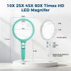 Nazano Large Lighted Magnifying Glass, 5-Inch Handheld Magnifier, Green view 4