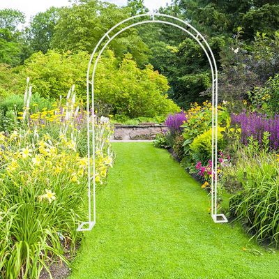 ZCFLWR Steel Grid Pergola, Garden Wedding Arch, Outdoor Metal Arbor, W120 x H220 cm, W140 x H230 cm, W180 x H220 cm, W200 x H230 cm, W240 x