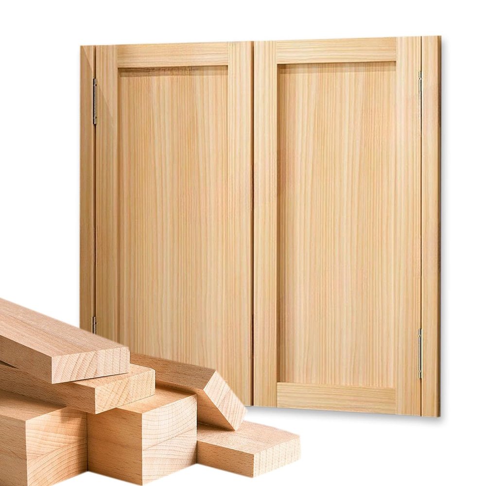 Solid Wood Saloon Swing Doors, W104 × H90 cm