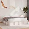 INLIFE Bed Frame, White, 210 x 168 x 30 cm, Solid Pine Wood view 1