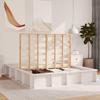 INLIFE Bed Frame, White, 210 x 168 x 30 cm, Solid Pine Wood view 4
