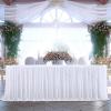 BTYQKZVPM Table Skirt Decoration, Party Table Skirt, Multicolor, 1.83 m/2.74 m (Purple Red, 9 ft, 77 x 275 cm) view 3