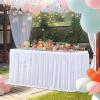 BTYQKZVPM Table Skirt Decoration, Party Table Skirt, Multicolor, 1.83 m/2.74 m (Purple Red, 9 ft, 77 x 275 cm) view 4