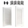 White Solid Wood Saloon Swing Door, Double-Leaf, 126 × 90 cm view 1