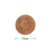 6-Piece Round Woven Rattan Coaster Set, 10 cm Diameter view 2