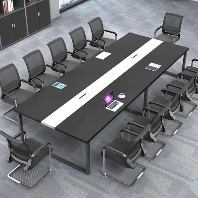 ZRBDDEF Large Office Conference Table with Cable Management, for 8–12 People (Chairs Not Included)