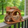 Wooden Squirrel Feeder House for Outdoor Areas view 2