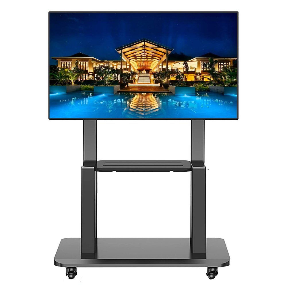 GHHVFEC Universal Mobile TV Floor Stand Cart, 32–75-Inch TVs, 120 kg Capacity