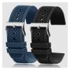 POYNMRE 23 mm/24 mm Fluororubber Watch Band with Pin Buckle, Replacement Accessory Compatible with Cartier and CALIBRE Soft Watch Band WSCA0006 (Black, Black Buckle, 24 mm) view 2