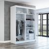 A&J MöbelLand GAPI 2-Door Sliding Wardrobe with Mirrors, 180 cm, Black/White/White view 2