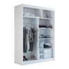 A&J MöbelLand GAPI 2-Door Sliding Wardrobe with Mirrors, 180 cm, Black/White/White view 4