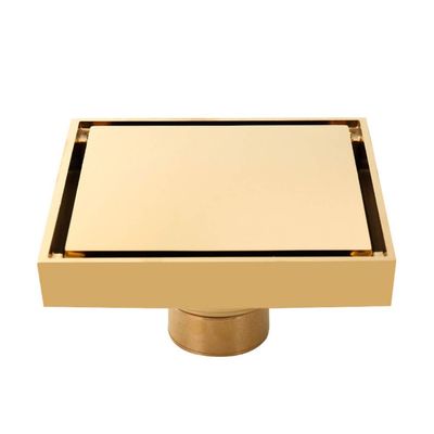 YGDLUCK Floor Drain, Brass, Gold/Rose Gold/Silver Finish, 120 x 120 mm Square Drain for Bathtubs and Showers