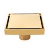 YGDLUCK Floor Drain, Brass, Gold/Rose Gold/Silver Finish, 120 x 120 mm Square Drain for Bathtubs and Showers view 1