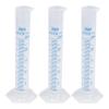 50 mL Transparent Plastic Graduated Cylinders with Dual-Sided Blue Markings, 3-Pack view 1