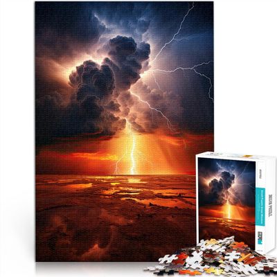 Lightning City Skyline 1000-Piece Puzzle for Teens, Interlocking Random-Shaped Pieces, 38 x 26 cm