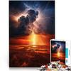 Lightning City Skyline 1000-Piece Puzzle for Teens, Interlocking Random-Shaped Pieces, 38 x 26 cm view 1