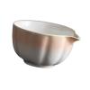 HouseVibe Traditional Porcelain Matcha Bowl with Pouring Spout, 420 ml, Orange and White Gradient view 2