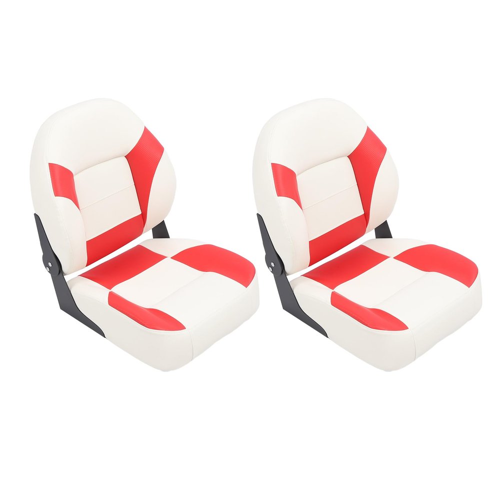 AKLOSIPY 2-Piece Yacht Captain Seats, Folding Boat Seats with Water-Resistant PVC Leather and High-Density Foam