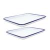 GRIRIW 2-Piece Enameled Baking Dish Set, White, 26 x 18 cm and 30 x 20 cm view 1