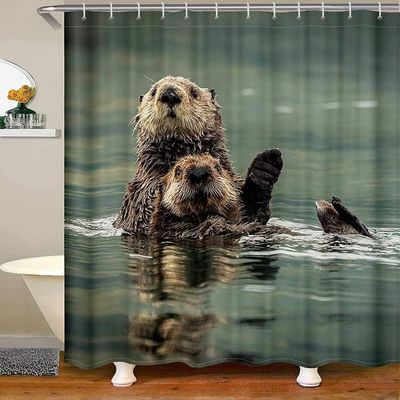 Otter 3D Shower Curtain, 180 x 200 cm