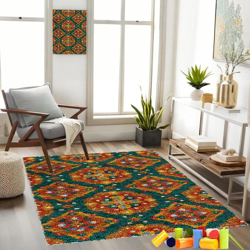 Gzaebji DIY Latch Hook Rug Kit, 90 x 120 cm