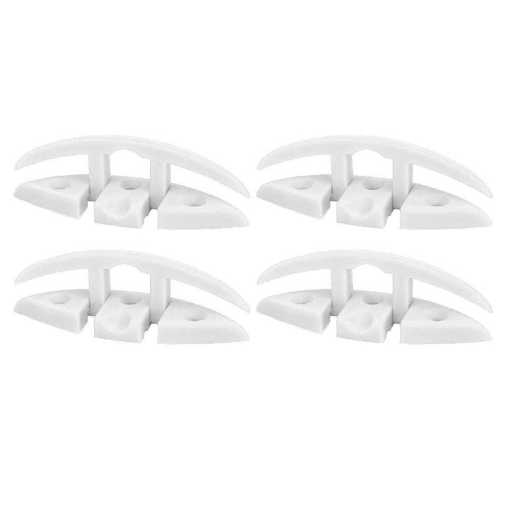 Versatile 5-Inch Marine Folding Dock Cleat, 4-Piece White Set with Installation Accessories