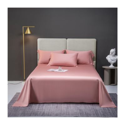 Flat Bed Sheet 245 x 250/270 cm, 500 Thread Count Long-Staple Cotton Sateen, No Elastic (Pink, 245 x 270 cm)