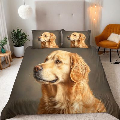 Dog 3D Duvet Cover Set 155 x 220 cm, Microfiber