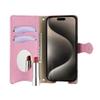 Rfvzubemok Compatible with Vivo V19 Flip Kickstand Lanyard Zipper Wallet Phone Case, Pink view 2