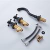 Black Wall-Mount Double-Handle Three-Hole Hot and Cold Basin Faucet for Traditional Bathrooms view 3