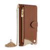 Rfvzubemok Compatible with Vivo Y28 4G Flip Kickstand Lanyard Zipper Wallet Phone Case, Brown view 1