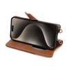 Rfvzubemok Compatible with Vivo Y28 4G Flip Kickstand Lanyard Zipper Wallet Phone Case, Brown view 3