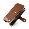 Rfvzubemok Compatible with Vivo Y28 4G Flip Kickstand Lanyard Zipper Wallet Phone Case, Brown view 4