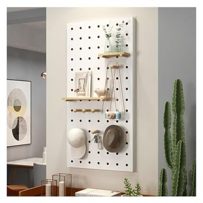 16 mm Solid Wood Pegboard Wall Storage Panel for Bedroom
