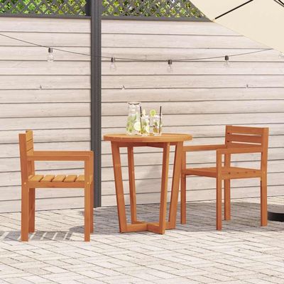 Mandloder Acacia Wood Garden Chairs, Set of 2, Oiled, 50 x 53 x 80 cm