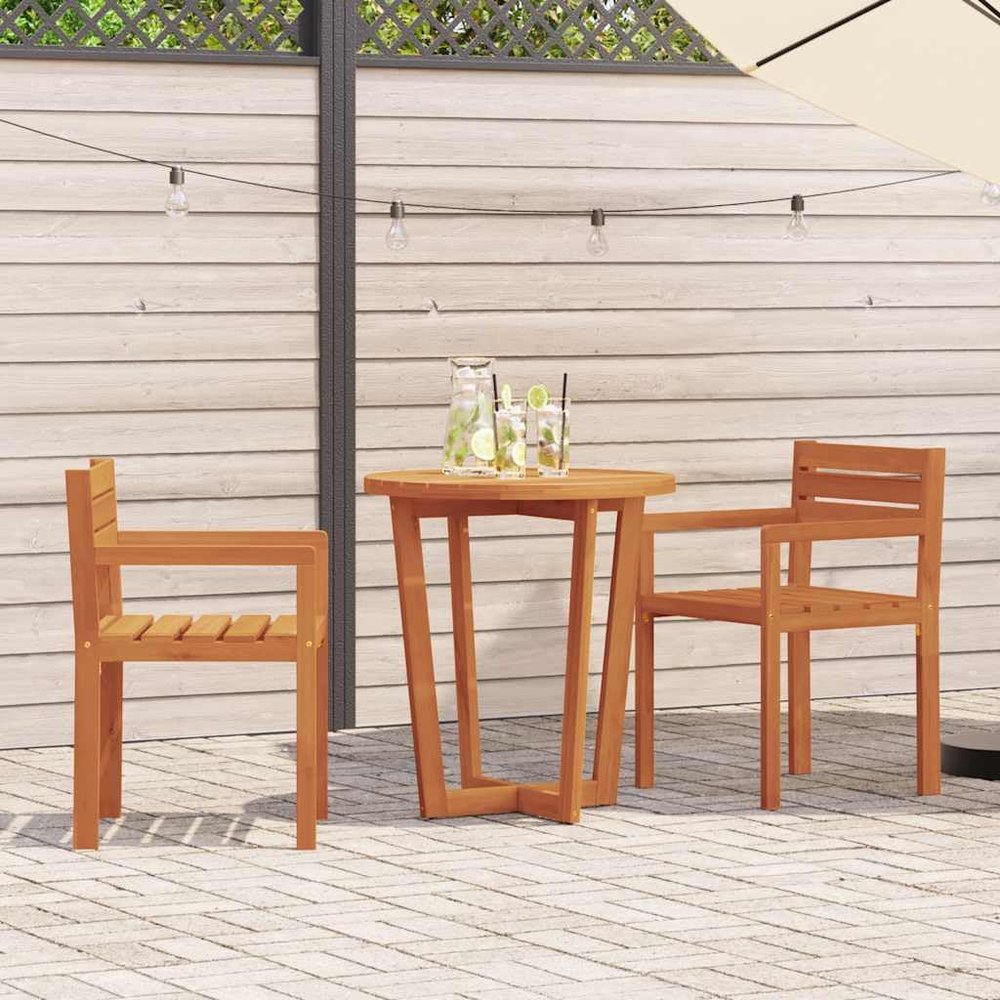 Mandloder Acacia Wood Garden Chairs, Set of 2, Oiled, 50 x 53 x 80 cm