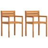 Mandloder Acacia Wood Garden Chairs, Set of 2, Oiled, 50 x 53 x 80 cm view 2